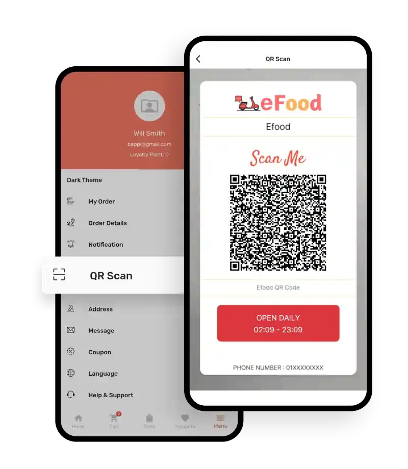 Contactless Food Ordering for Customers with QR Scan